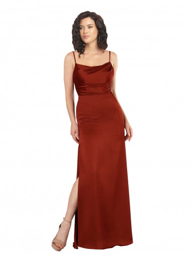 Silk like Satin Spaghetti Straps Sleeveless Low Back Red Long Formal Evening Gown / Prom Dress / Bridesmaid Dress Ballarat