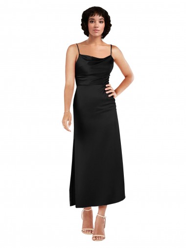 Silk like Satin Spaghetti Straps Sleeveless Tea Length Formal Evening Gown / Prom Dress / Bridesmaid Dress Ballarat