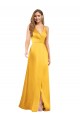 Silk like Satin V-Neck Sleeveless Open Back Long Formal Dress / Bridesmaid Dress Ballarat