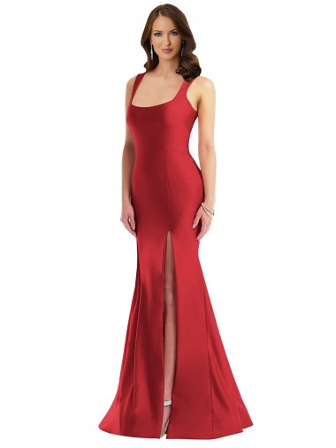 Silk like Satin Square Neck Sleeveless Long Formal Plus Size Evening Gown / Prom Dress / Bridesmaid Dress Ballarat
