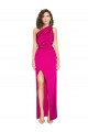 Silk like Satin One Shoulder Sleeveless Fuchsia Long Formal Evening Gown / Prom Dress / Bridesmaid Dress Ballarat
