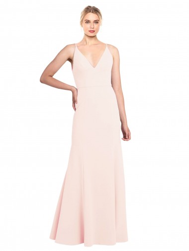 Stretch Crepe V-Neck Sleeveless V-Back Long Formal Evening Gown / Prom Dress / Bridesmaid Dress Ballarat