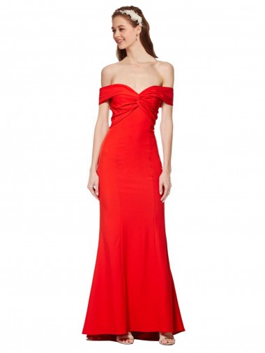 Stretch Crepe Off the Shoulder Sleeveless Long Bridesmaid Dress / Formal Dress Ballarat