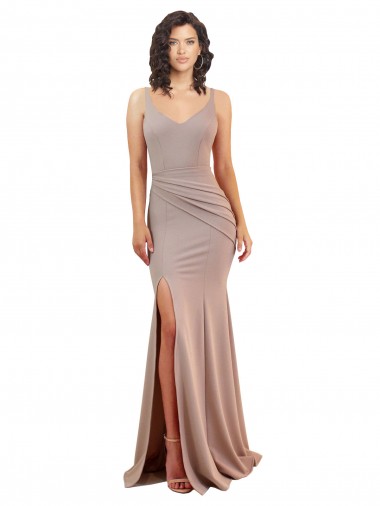 Stretch Crepe V-Neck Sleeveless Low Back Long Black Tie Evening Gown / Prom Dress / Bridesmaid Dress Ballarat