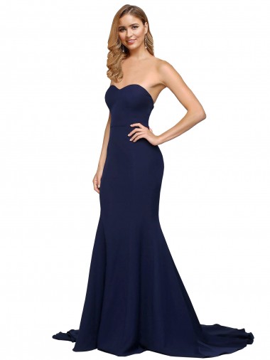 Stretch Crepe Sweetheart Sleeveless Low Back Sweep Train Formal Evening Gown / Prom Dress / Bridesmaid Dress Ballarat