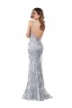 Stretch Crepe & Sequin Tulle V-Neck Sleeveless Open Back Silver Long Formal Evening Gown / Prom Dress / Bridesmaid Dress Ballarat