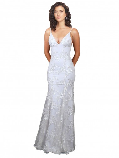 Stretch Crepe & Sequin Tulle V-Neck Sleeveless Open Back Long Formal Evening Gown / Prom Dress / Bridesmaid Dress Ballarat
