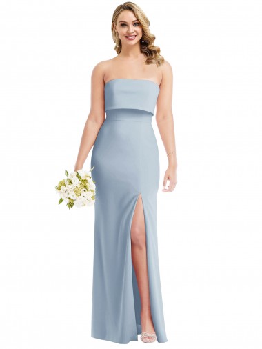 Stretch Crepe Strapless Sleeveless Low Back Long Semi Formal Evening Dress / Prom Dress / Bridesmaid Dress Ballarat